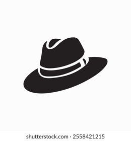 Cowboy hat silhouette. cowboy hat isolated on white background. Vector illustration. cowboy hat illustration. hand drawn cowboy hat.