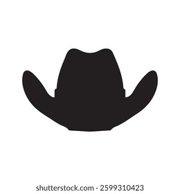 Cowboy hat silhouette on white background. Cowboy hat icon vector sign illustration design
