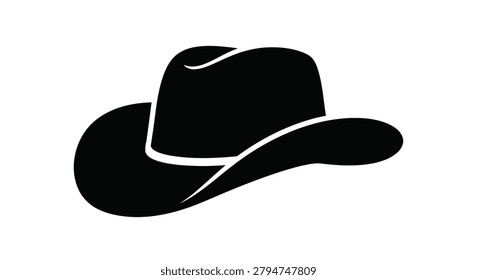 Cowboy Hat Silhouette On White Background A Minimalist Design Element