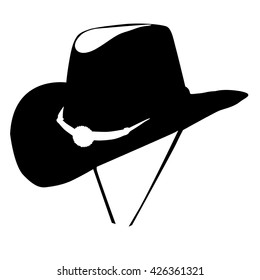 cowboy hat silhouette on white background