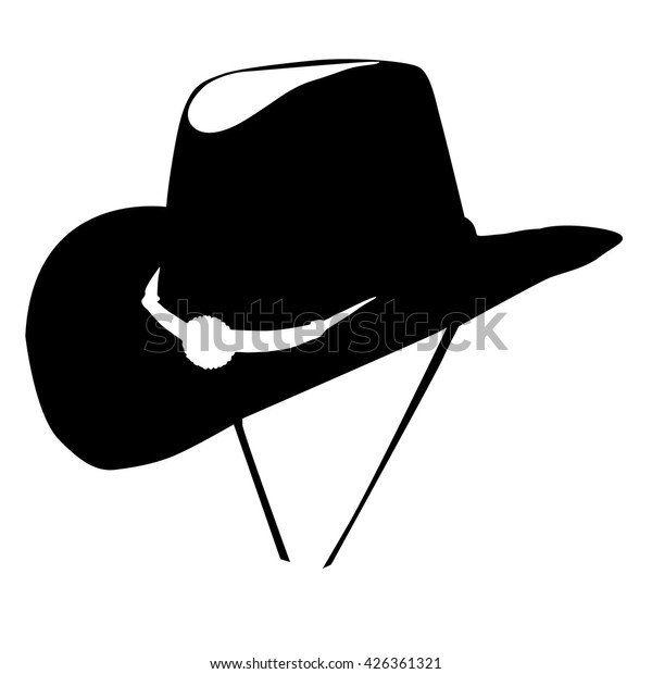 Cowboy Hat Silhouette On White Background Stock Vector (Royalty Free ...