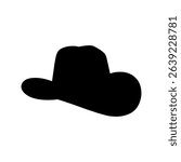 Cowboy hat silhouette vector flat illustration design.