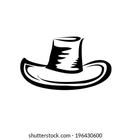 cowboy hat silhouette . vector illustration.