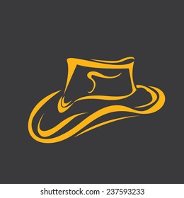 cowboy hat silhouette . vector illustration.