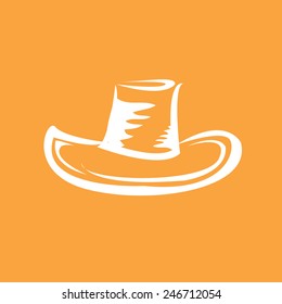 cowboy hat silhouette . vector illustration.