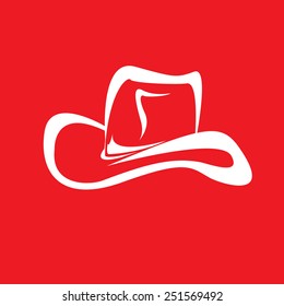 cowboy hat silhouette . vector illustration.