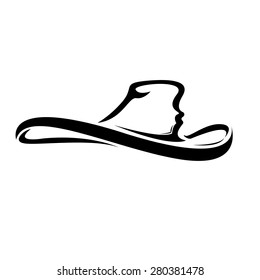 cowboy hat silhouette . vector illustration.