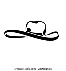 cowboy hat silhouette . vector illustration.
