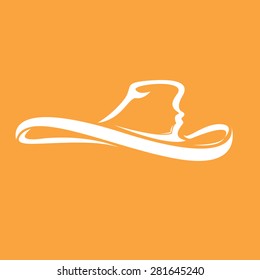 cowboy hat silhouette . vector illustration.