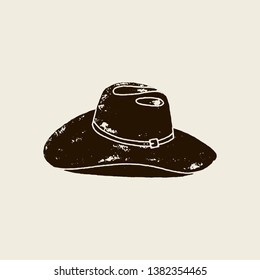 Cowboy Hat silhouette in vintage style