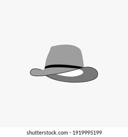 cowboy hat simple flat cartoon vector illustration