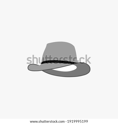 cowboy hat simple flat cartoon vector illustration