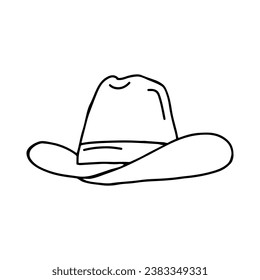 Cowboy hat sketch hand drawn in doodle style.