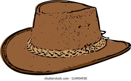 Cowboy hat sketch vector illustration