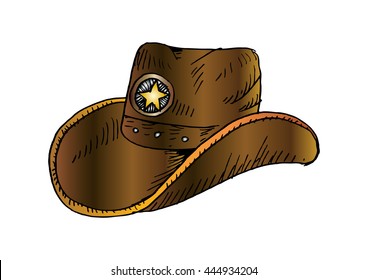 Cowboy hat. Sketchy style.