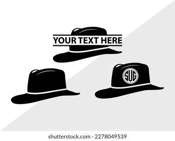 Cowboy Hat SVG Monogram Vector Illustration Silhouette svg