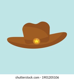 cowboy hat vector cartoon wild acessory western sheriff brown hat illustration rodeo clothing