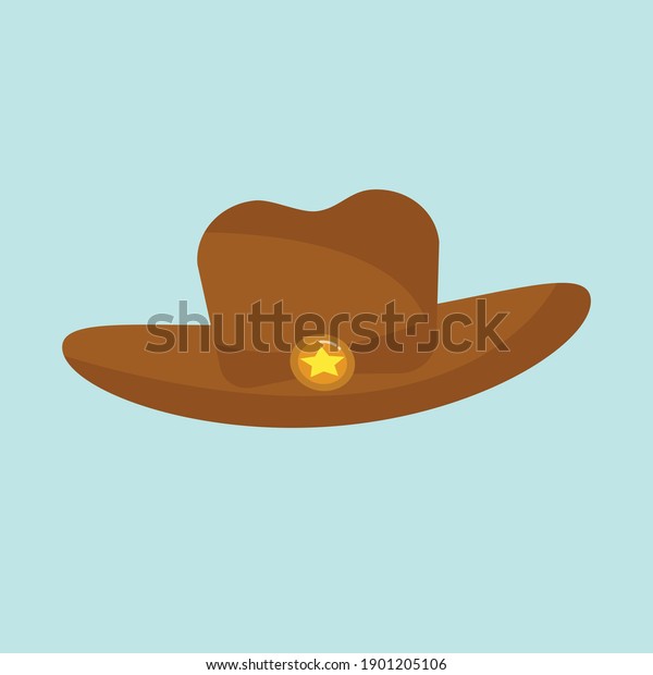 cowboy hat vector cartoon\
wild acessory western sheriff brown hat illustration rodeo\
clothing