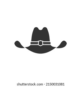 Ilustración vectorial del icono del clip vectorial de Cowboy. Icono de la silueta de sombrero de vaquero. UX e UI. Icono de sombrero para diseño web, aplicaciones, sticker, software, uso de impresión y parte del logotipo.