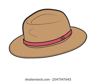 Cowboy hat vector design technical flat drawing.