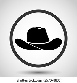 Cowboy hat vector icon - black illustration