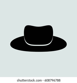 Cowboy hat vector icon. Effect of folded paper. Flat design