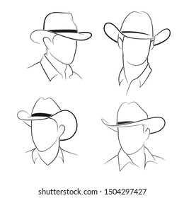 cowboy hat vector icon. vector illustration