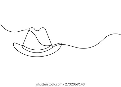 Ilustración vectorial de sombrero de vaquero en estilo de arte de una línea continua para la marca de moda occidental