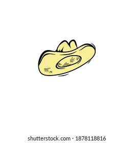 Cowboy hat vector illustration. cowboy hat flat design. cool corn logo. suitable for t-shirt logo