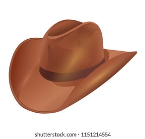 Cowboy hat vector illustration isolated on white