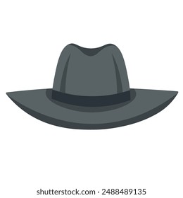 Cowboy hat vector illustration isolated on white background, classic cowboy hat icon design