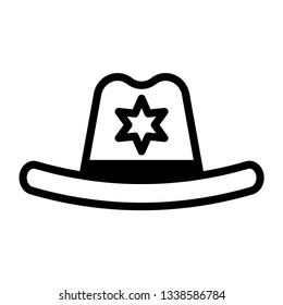 Cowboy hat vector illustration in solid color design