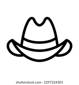 Diseño de icono de línea de Sombrero Cowboy
