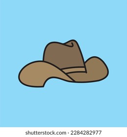 Cowboy hat vector on a blue background