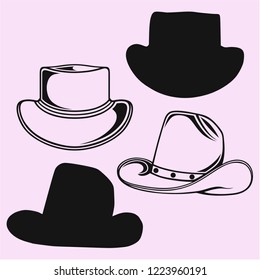 Cowboy hat vector silhouette isolated