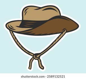 cowboy hat - vintage vector illustration (hand drawn style)