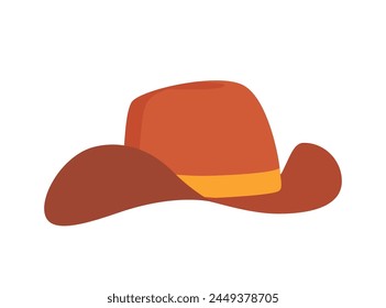 Sombrero de vaquero. Sombrero marrón occidental en estilo vintage. Ilustración vectorial