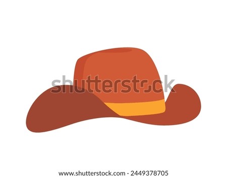 Cowboy Hat. Western brown hat in vintage style. Vector illustration