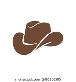 Cowboy hat western vector icon. Sheriff cowboy cartoon icon illustration logo