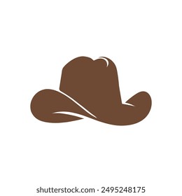 Cowboy hat western vector icon. Sheriff cowboy cartoon icon illustration logo