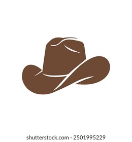 Cowboy hat western vector icon. Sheriff cowboy cartoon icon illustration logo