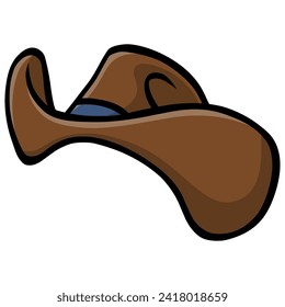 Cowboy Hat Wild West Cartoon Icon Vector Illustration