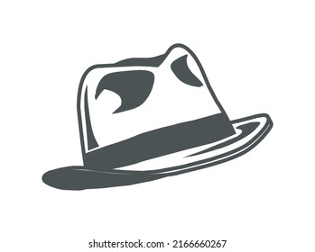 cowboy hats icon vector, western wear silhouette.