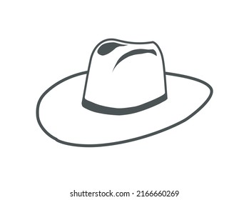 cowboy hats icon vector, western wear silhouette.