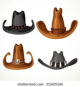 Cowboy hats set isolated on a white background