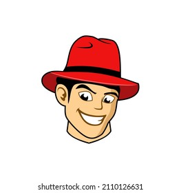 Cowboy head cartoon character design illustration vector eps format , suitable for your design needs, logo, illustration, animation, etc.