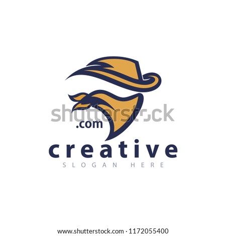 Cowboy head logo icon vector template
