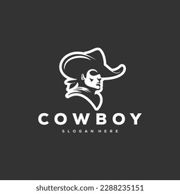 cowboy head man logo illustration design