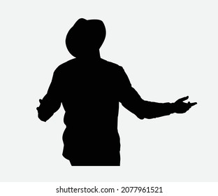 cowboy with head silhouette vector on white background illustrator