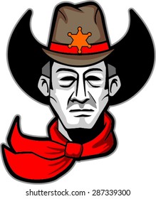 cowboy head , vector illustration